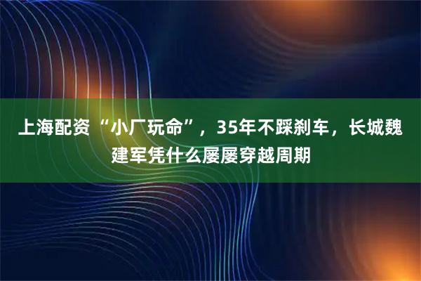 上海配资 “小厂玩命”，35年不踩刹车，长城魏建军凭什么屡屡穿越周期